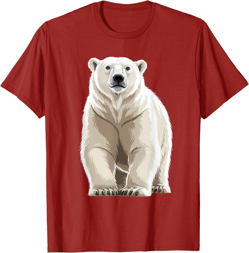 Polar bear for Men Women Design byMH Polar Bear T-Shirt - Cranberry Red