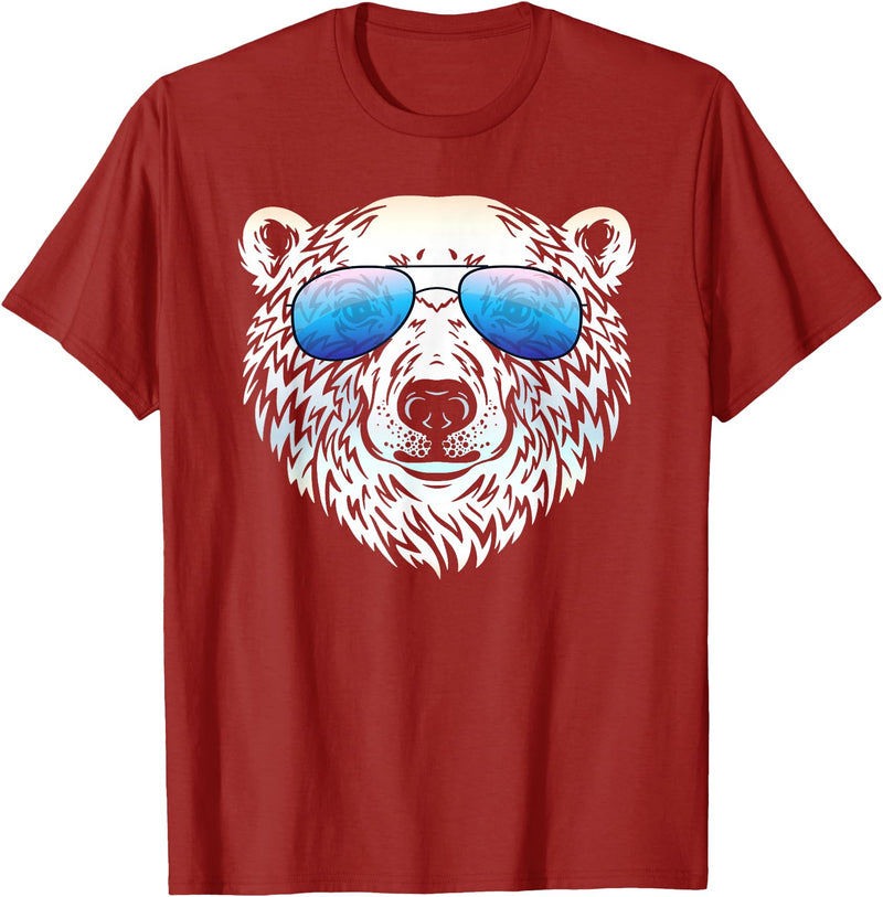 Sunglasses Zoo Mega Cool Polar Bear T-Shirt - Cranberry Red