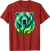 Northern Lights Polar Bear Clothes Aurora Borealis Alaska Northern Lights Polar Bear T-Shirt - Cranberry Red