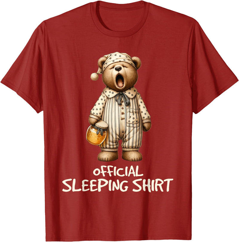 Schlafanzug Shirt Official Bear Sleep Shirt T-Shirt - Cranberry Red