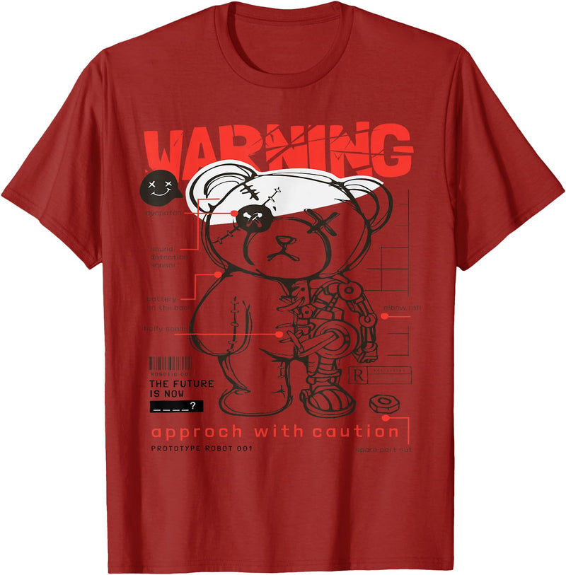Prototype Robot Teddy Bear Funny T-Shirt - Cranberry Red