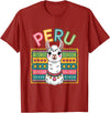 Peru Flag Peruvian Roots Peru Llama Peruvian Roots Peru Heritage T-Shirt - Cranberry Red