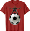 Behrbones Clothing Bear Goalie On Soccer Ball - by Behrbones T-Shirt - Cranberry Red