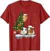 zainjr Christmas Christmas Guinea Pig Pajama xmas santa hat tree kids girls T-Shirt - Cranberry Red