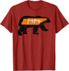 Tennessee State Flag and Home Vintage Shirt Co. Mens Papa Bear Tennessee State Flag Vintage Dad Shirt T-Shirt - Cranberry Red