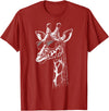 Cool Giraffe Safari Wildlife Giraffe Sunglasses T-Shirt - Cranberry Red