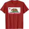 Graphic Club Inc. California Republic Flag - CA - Distressed Design - Classic T-Shirt - Cranberry Red