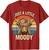 Just A Little Moody Funny Cow Tee Highland Cow Vintage Flower Funny Farm Farmer T-Shirt - Cranberry Red