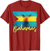 Swimming Pig Bahamas Beach Trips Bahamas Swimming Pig Flag Beach Caribbean Summer Vacation T-Shirt - Cranberry Red