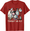 Pigaboo Farm Halloween Tonight We Fly Pig Farm Animal Lover Halloween T-Shirt - Cranberry Red