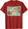 Mel & Bear Treasure Map Ship Sharks Pirates & Skulls Shirt Boys Kids T-Shirt - Cranberry Red