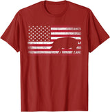 Pig Hog Farm Farmer 4th of July Shirt American Flag America T-Shirt - Cranberry Red