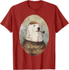 Polar bear Sailor Oil paint Inspired Cool Captain Polar Bear T-Shirt - Cranberry Red