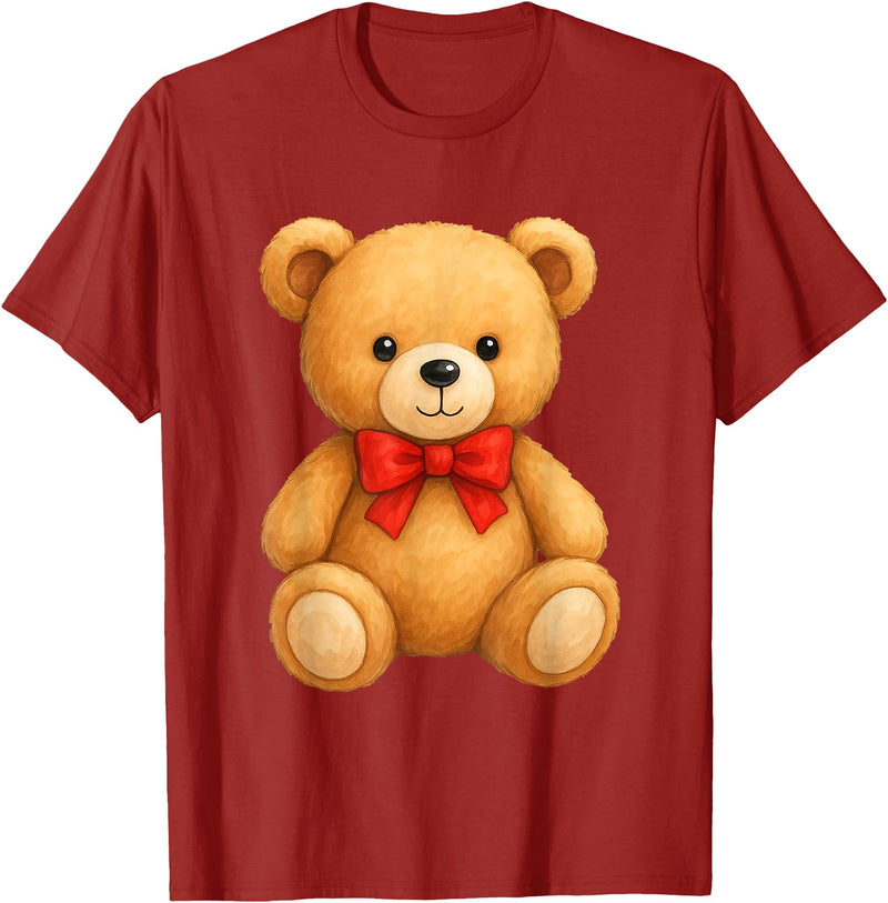 Teddy Bear Accessories Gifts Women Men Kids Teddy Bear Cute Teddy Bear Lover Illustration Graphic Design T-Shirt - Cranberry Red