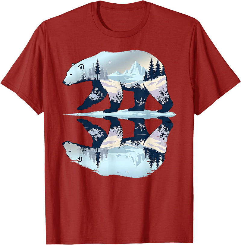 Polar Wildlife Wilderness Lover Polar Bear Arctic Wildlife Nature Animal T-Shirt - Cranberry Red