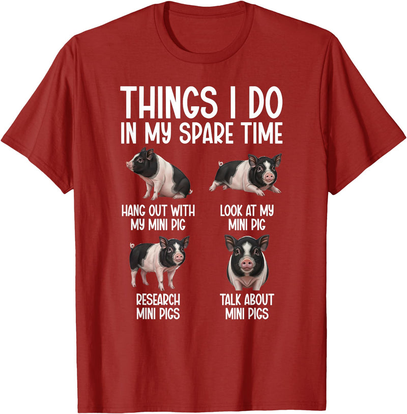Funny Mini Pigs For Mini Pig Lover Things I Do Mini Pig Lover Mini Pigs T-Shirt - Cranberry Red