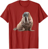 Walrus Designs. Walrus Seal Sea Lion Graphic T-Shirt - Cranberry Red