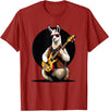 Music Lovers Alpaca Llama playing Guitar Llama playing Electric Guitar, Llama Guitarist T-Shirt - Cranberry Red