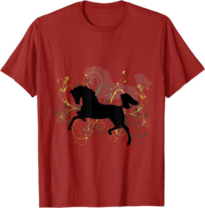 NickerStickers Leaping Arabian Horse with Pretty Flourish T-Shirt