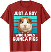 Cute Guinea Pig Stuff Accessories & Gifts Just a Boy Who Loves Guinea Pig Funny Guinea Pig Kids Boys T-Shirt - Cranberry Red