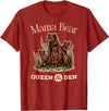 Mama Bear Queen of the Den Products Mama Bear Queen of the Den – Mother with Cubs and Family T-Shirt - Cranberry Red
