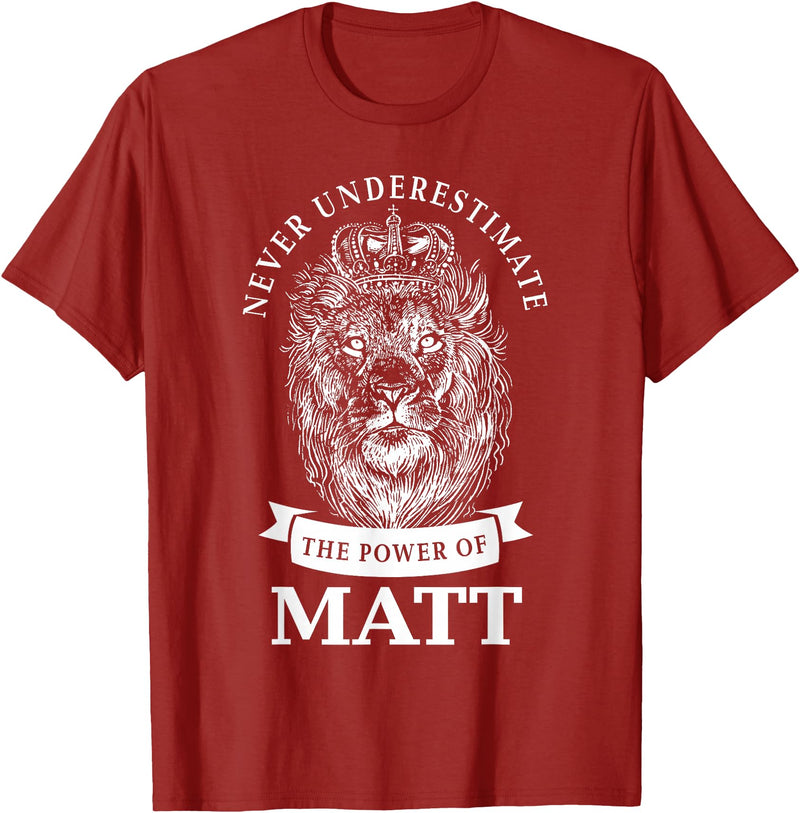 Gifts for Matt Matt Gift Name Lion T-Shirt - Cranberry Red