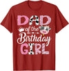 Funny Farm Cow Birthday Girl Matching Dad of The Birthday Girl Farm Cow 1st Birthday Girl T-Shirt - Cranberry Red