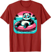 Nerrrdy Pool Party Panda Pink Float Men Women Kids Funny Pool Panda T-Shirt - Cranberry Red