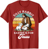 Silly Rabbit Easter Is for Jesus Easter Day Christian Bunny T-Shirt in Cranberry Red
