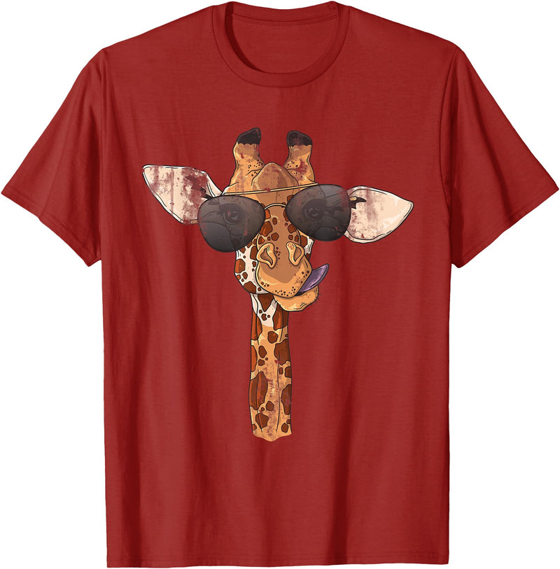 Giraffe Quotes Sunglasses Giraffe T-Shirt - Cranberry Red
