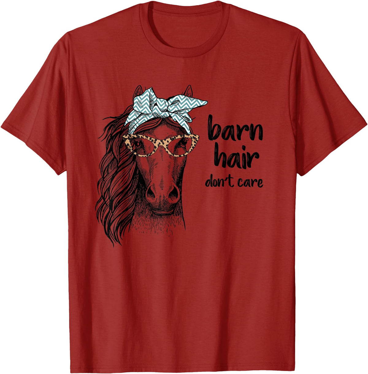 Girl Horse Shirts by Southerngal Cute Horse Love Girl Shirt Barn Hair Don't Care Cowgirl Gift T-Shirt - Cranberry Red