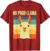 Funny Llama Gift Llama Lover Accessories & Stuff Cool Llama for Men Women No Prob Llama Alpaca Farming Animal T-Shirt - Cranberry Red