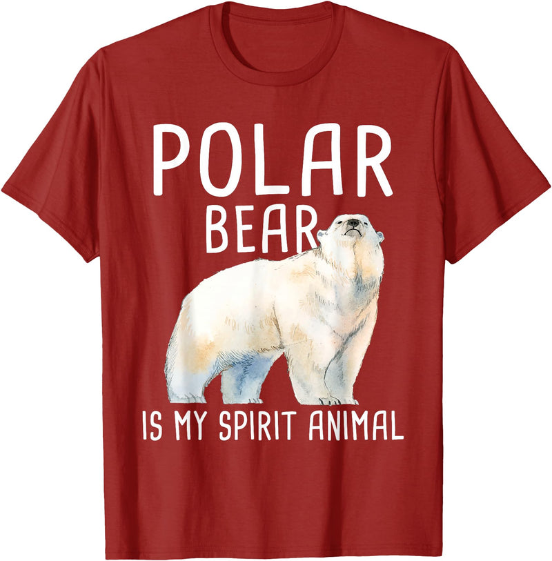 Funny Polar Bear Shirts Polar Bear is My Ghost Animal - Wildlife Lover Zookeeper T-Shirt - Cranberry Red
