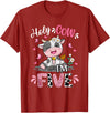 Cow Themed Birthday Party Supplies For Girl 5th Holy Cow I'm Five 5 Years Old 5th Birthday Girl Outfit T-Shirt - Cranberry
