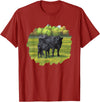 Farm Animal Art by CSForest Black Angus Cow & Cute Calf Farm Animals T-Shirt - Cranberry Red