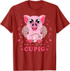 Cupid Animals x Valentine's Day Cupig - Cute Pig Lover Cupid Pun T-Shirt - Cranberry Red