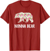 Grandparents Tees By Luna Nonna Bear Floral T-Shirt T-Shirt - Cranberry Red