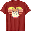Cute Hamster Design Retro Heart Shape Vintage T-Shirt - Cranberry Red