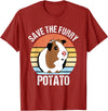 Vintage Guinea Pig Shirts and Gifts Save The Furry Potato Funny Guinea Pig T-Shirt - Cranberry Red