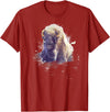 Rocky Mountain Wilderness designs Great Native American White Buffalo Sacred Spirit Animal T-Shirt - Cranberry Red