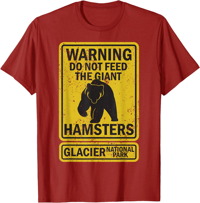 Montana Wildlife Nature Apparel Funny Glacier National Park Grizzly Brown Bear Souvenir Gift T-Shirt - Cranberry Red