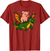PigAxis1 Pig Animal Lover Dragon Riding Zoo Day Boys Girls Kids T-Shirt - Cranberry Red