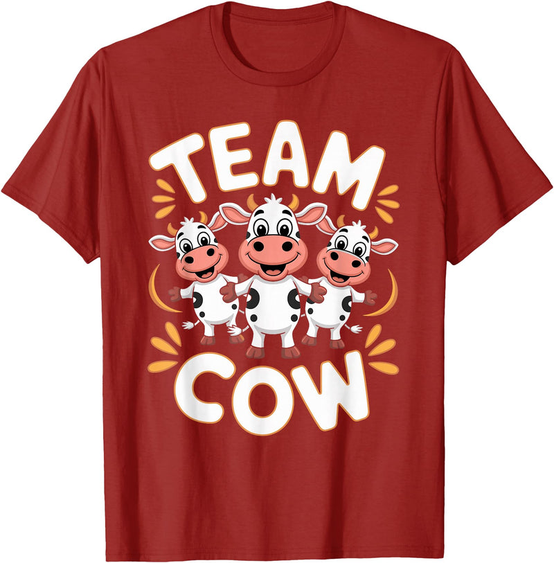 Cow Design for Cow Lovers Team Cow Stuff | Cow Costume | Farm Product Products for Cow T-Shirt - Cranberry Red