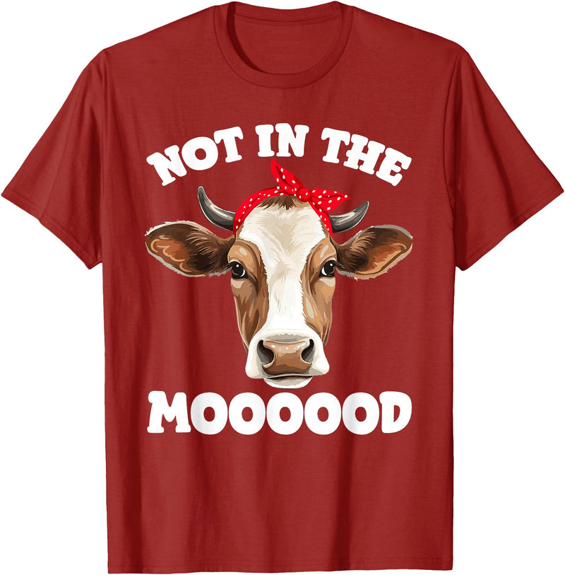 Don't Talk To Me Designz Not In The Mood Sarcastic Heifer Dairy Cow Midwest Farmer T-Shirt - Cranberry Red