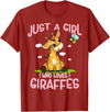 Funny Giraffe Gifts & Designs Just A Girl Who Loves Giraffes Cute Baby Giraffe T-Shirt - Cranberry Red