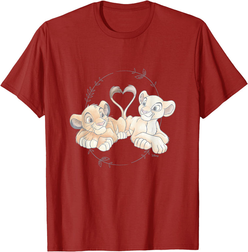 Disney The Lion King - Simba Nala Heart T-Shirt - Cranberry Red