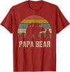 Bear Cubs Family Matching Gifts & Shirts Clothing Funny Papa Bear Shirts, Cub 5 Kids Fathers Day Grandpa T-Shirt - Cranberry Red