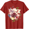 Pig Gift Pig Lover Stuff & Pig Novelty Accessories Cute Pig Lover Art For Women Girls Unique Piggy Pig Related T-Shirt - Cranberry Red