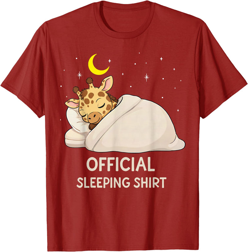 OfficialSleepshirtAxis1 Funny Giraffe Official Sleepshirt Pajama Zoo Boys Girls Kids T-Shirt - Cranberry Red