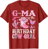 Pink Western Cowgirl Bday Party Family Matching G-Ma Of The Birthday Cow-Girl Rodeo Cowgirl Bday T-Shirt - Cranberry Red